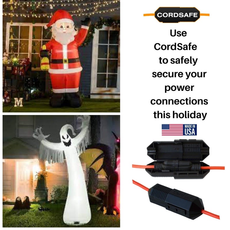 CordSafe Outdoor Extension Cord Protector â€“ Weather-Resistant Snap-Lock Cover for Christmas Lighting Plug Connections â€“ Rugged UV-Resistant Plastic Plug Protection, 1-Pack, Made in USA - Image 4